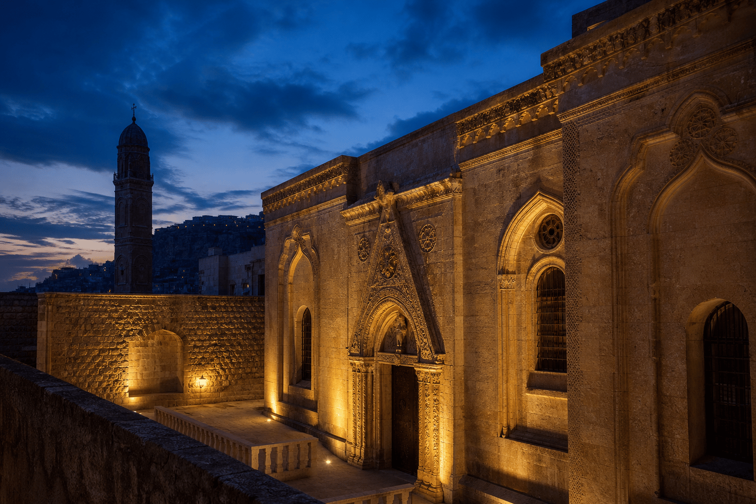 Süryani mimarisinden ilham alan Mardin kilise görseli